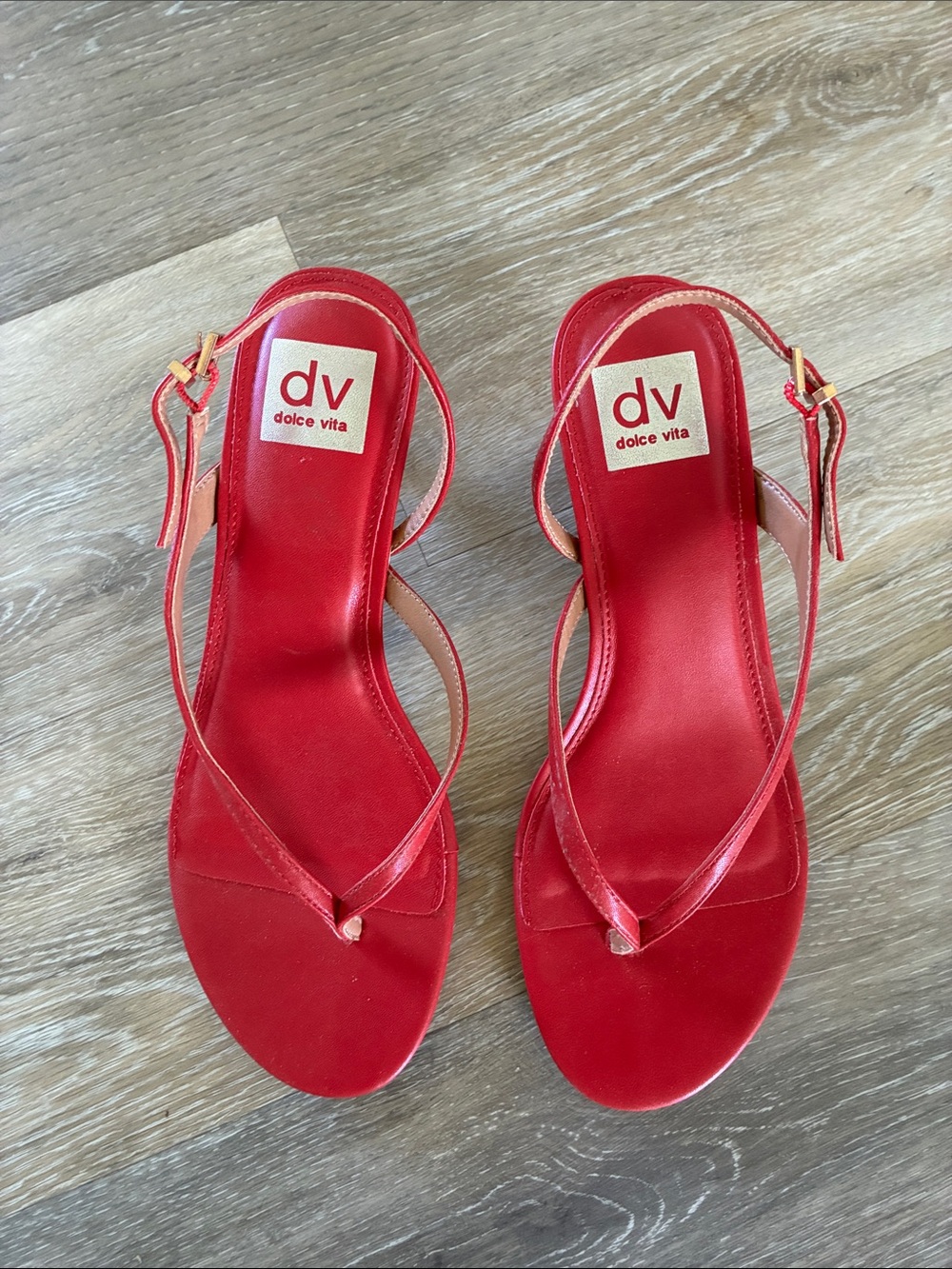 Dolce Vita Red Sandal Kitten Heels